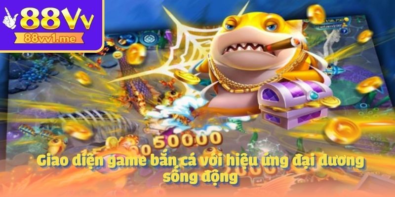 Giao diện game bắn cá với hiệu ứng đại dương sống động